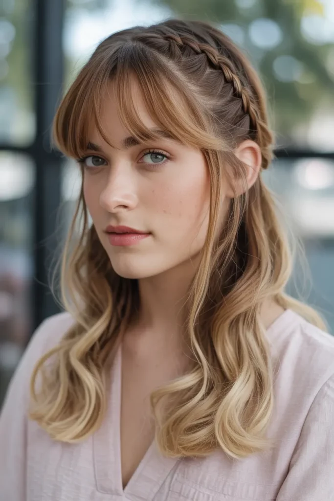 Baby Braids With Curtain Bangs