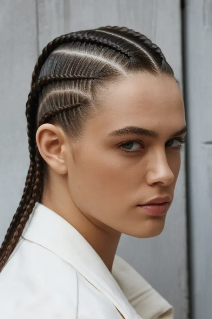 Baby Braids With Slicked Back Hair