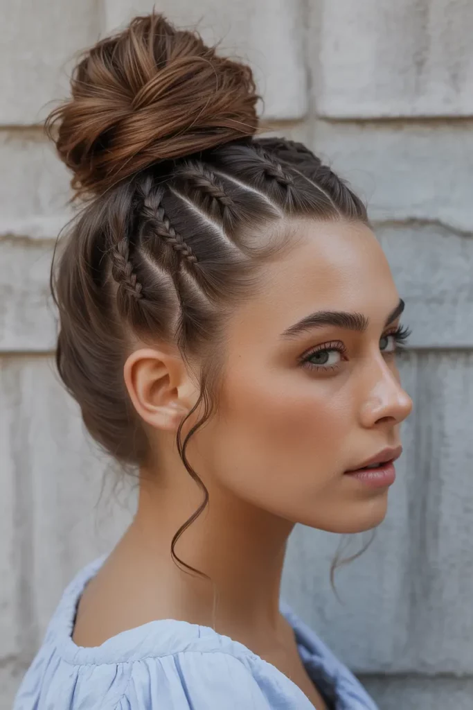 Baby Braids With Top Knot