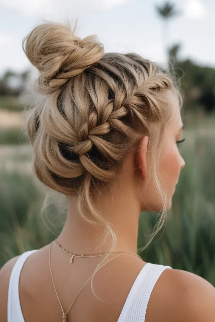 Boho Baby Braids With Messy Bun