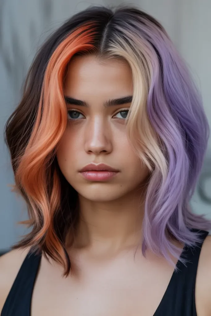 Bold Color-Blocked Hair