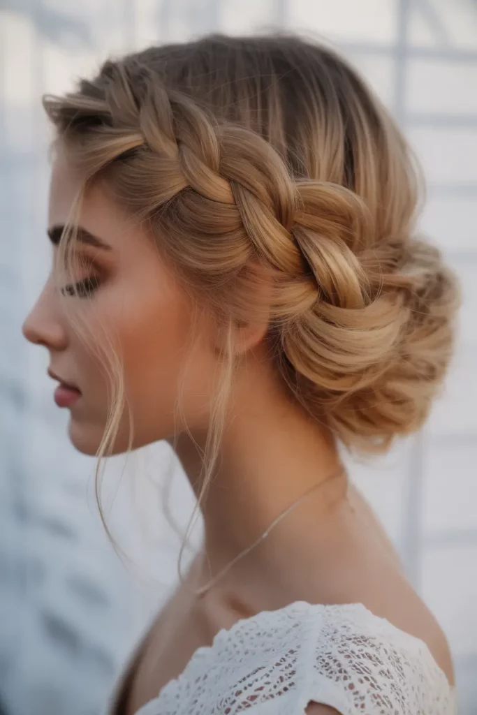 Braided Crown with Loose Waves