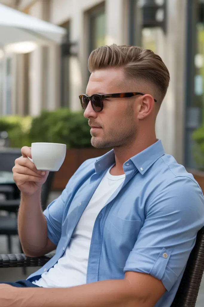 Brushed Back Low Fade Undercut