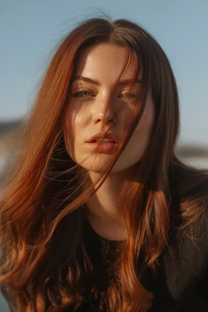 California Brunette with Auburn Glow