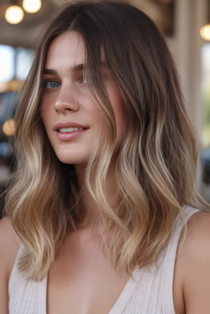 California Brunette with Champagne Balayage