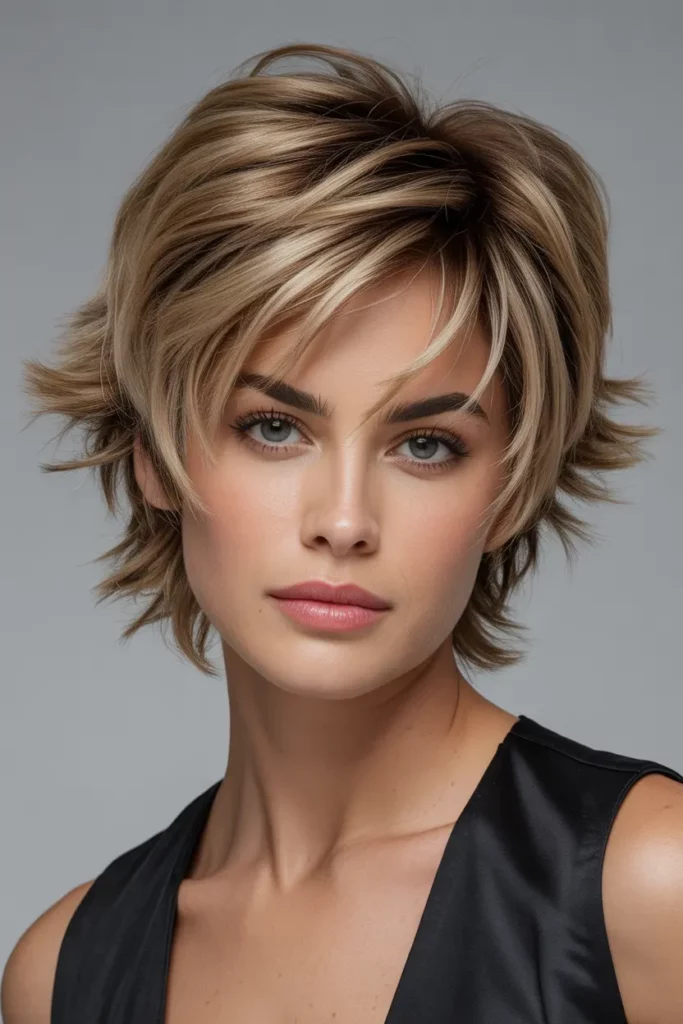Choppy Short Shaggy Hair with Volume