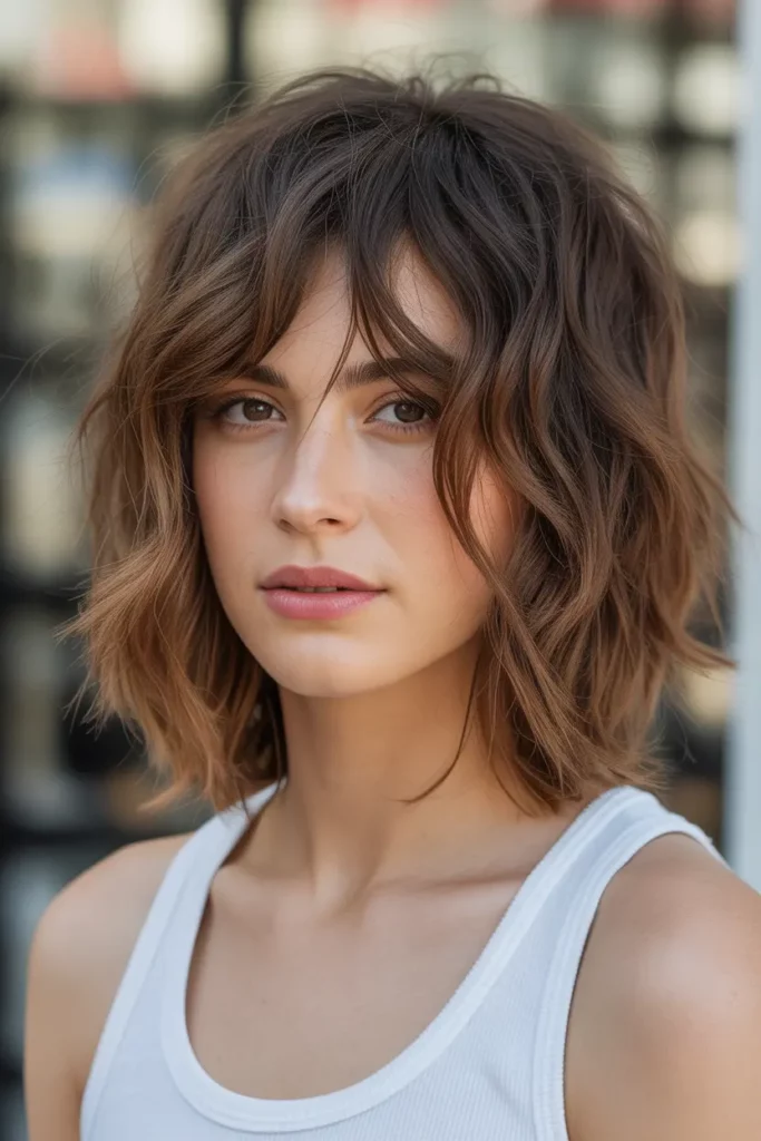 Choppy Soft Mullet with Undone Waves