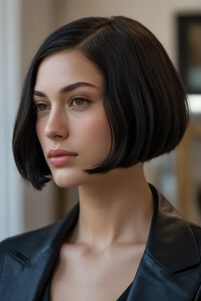 Classic Black Undercut Bob