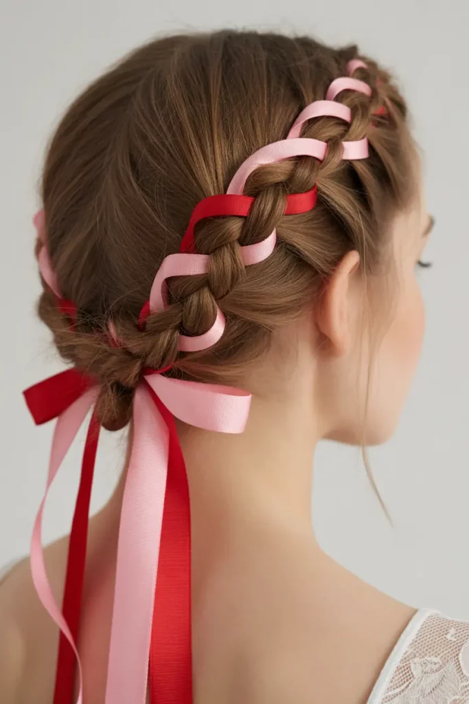 Crown Braid with Ribbons