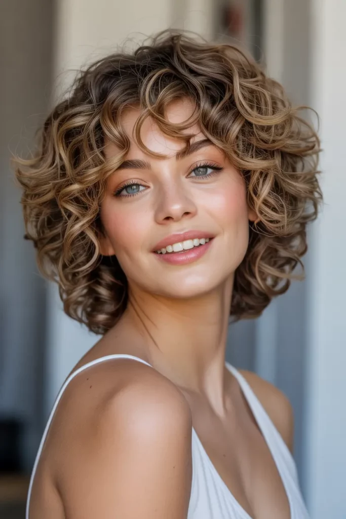 Curly Short Shag with Volume