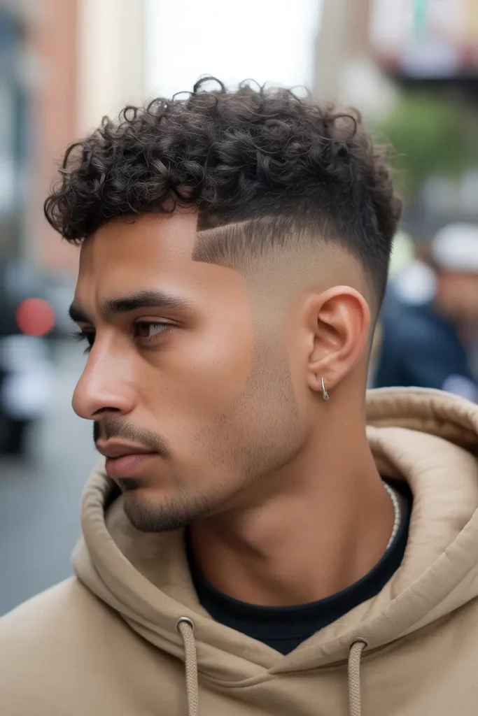 Curly Top Faded Undercut