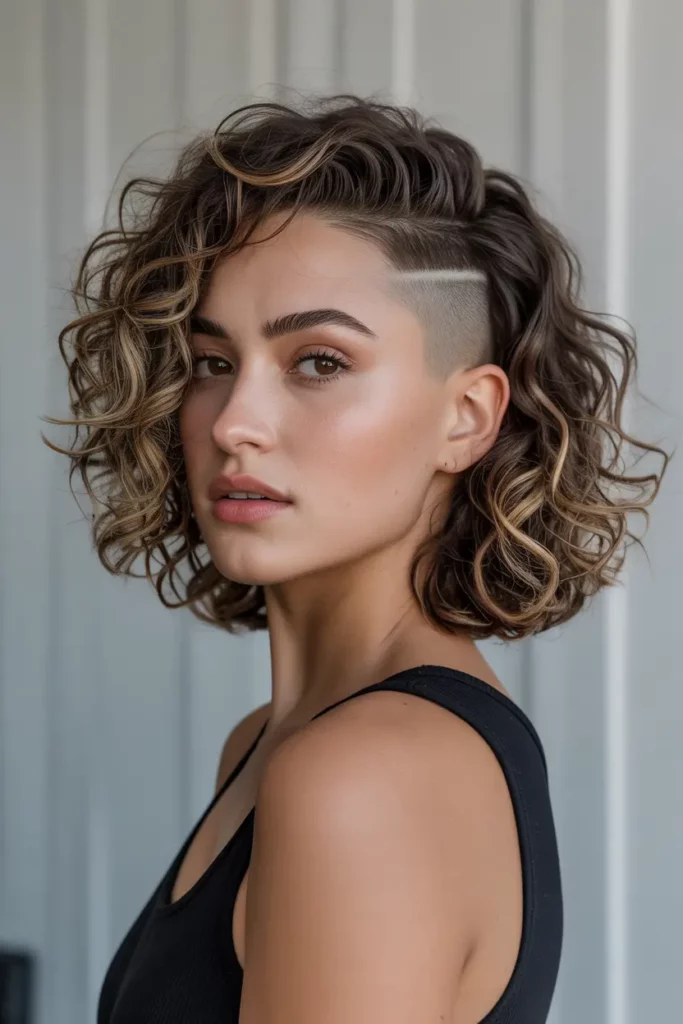 Curly Undercut Bob