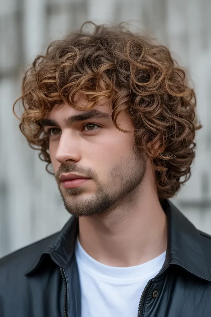 Curly Wolf Cut Men Style