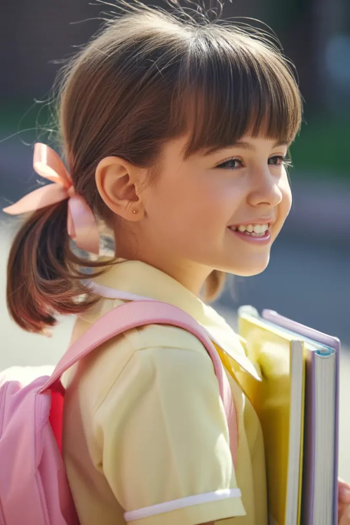 Cute Low Ponytail With Ribbon