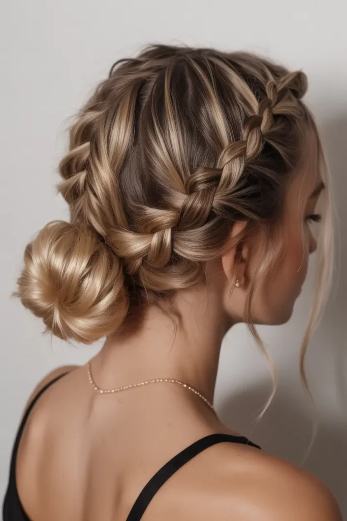 Double Dutch Braids into Bun
