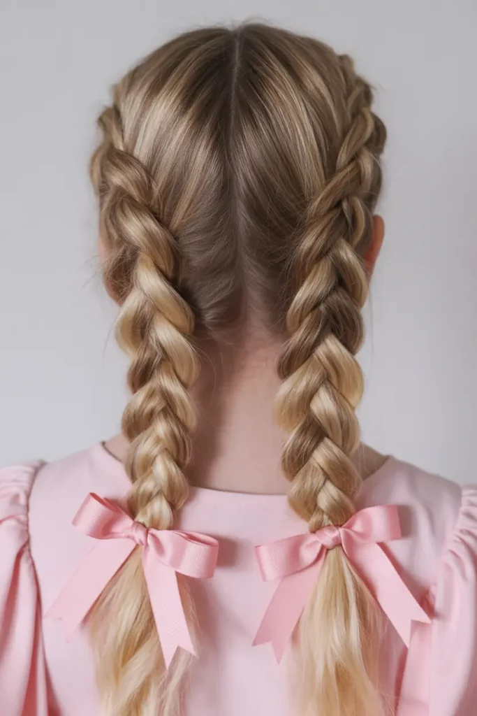 Double Dutch Braids with a Romantic Twist