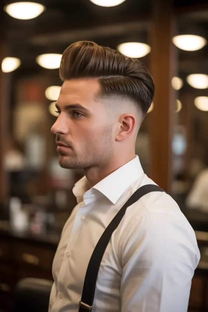 Faded Mullet with Pompadour Top