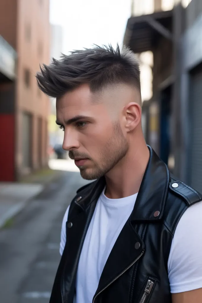 Faded Mullet with Spiky Top