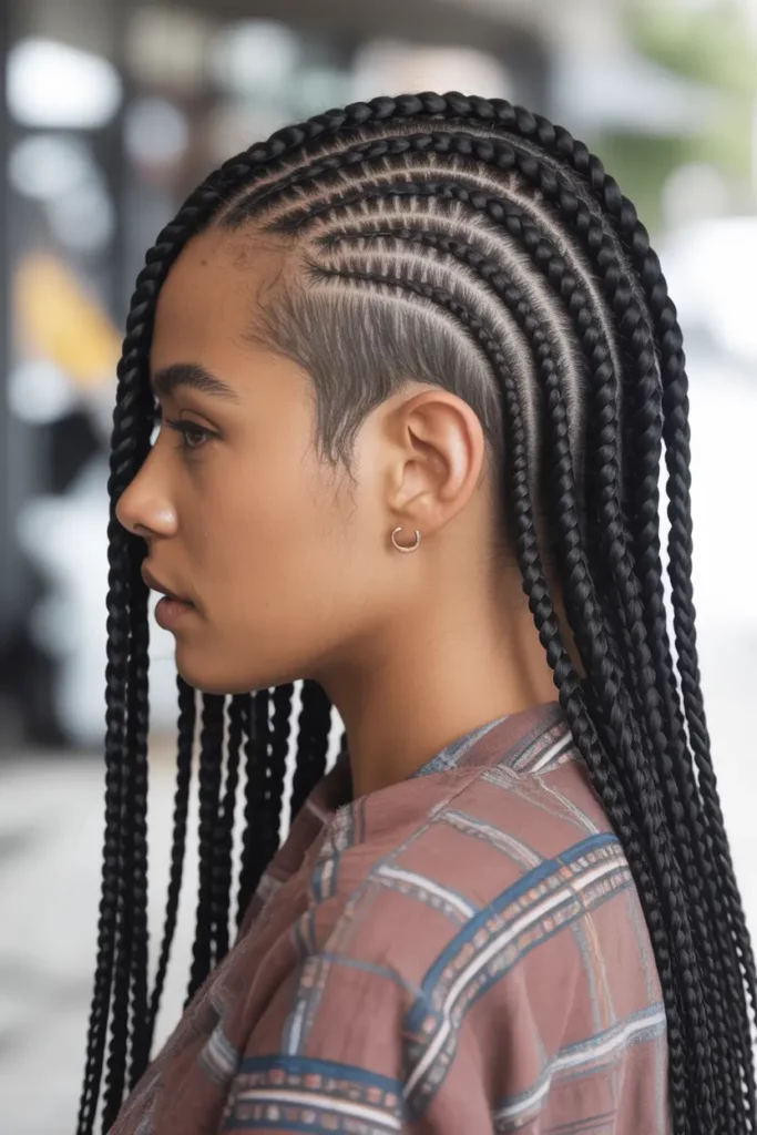 Fulani Braids with Hidden Undercut