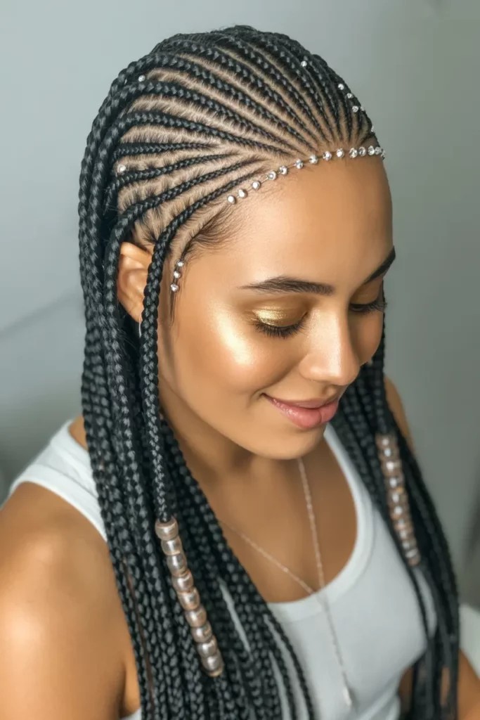 Fulani Braids with Scalp Accessories
