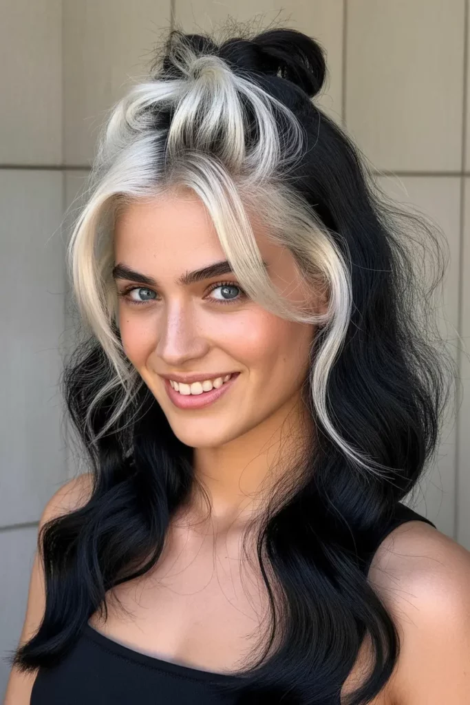 Half-Up Y2K Skunk Hair