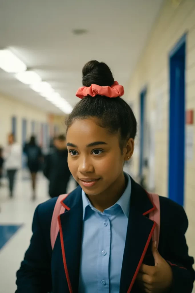 High Bun With Scrunchie