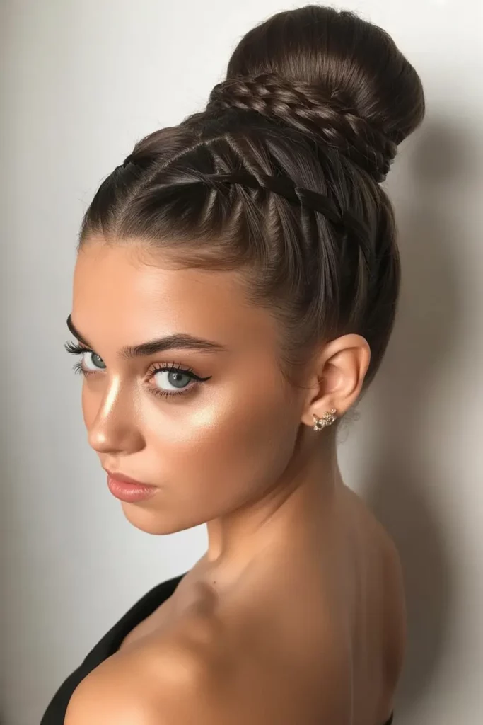 High Bun with Braided Detail