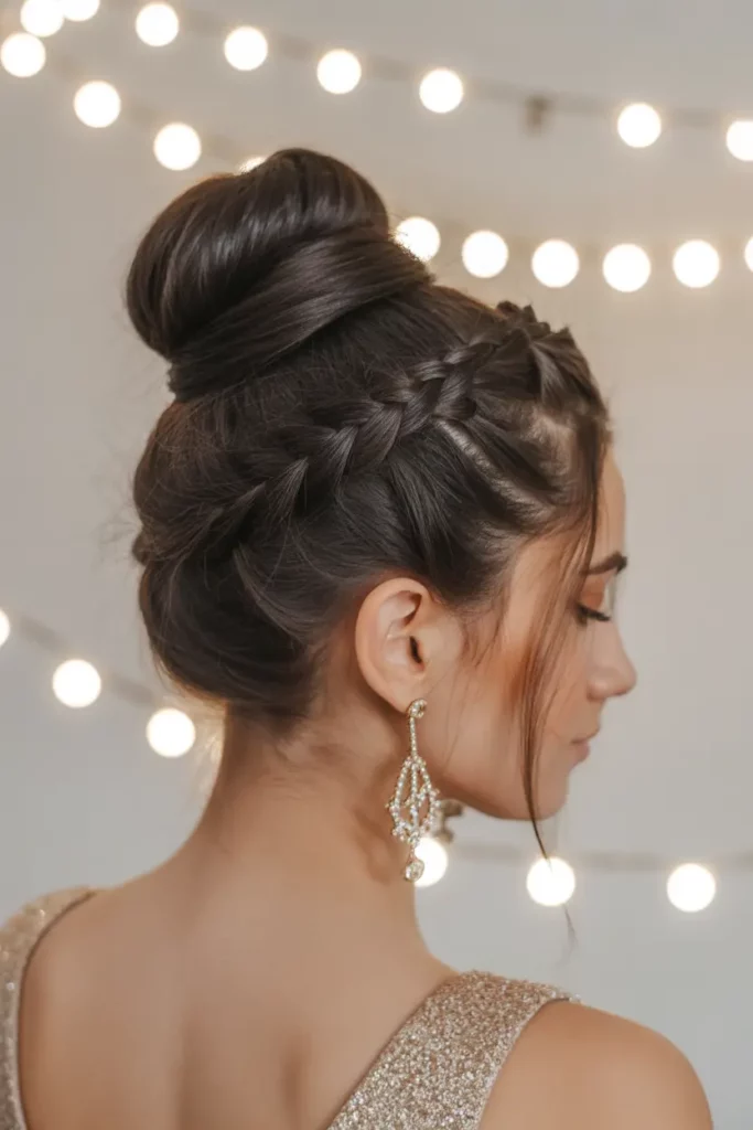 High Bun with Braided Detail