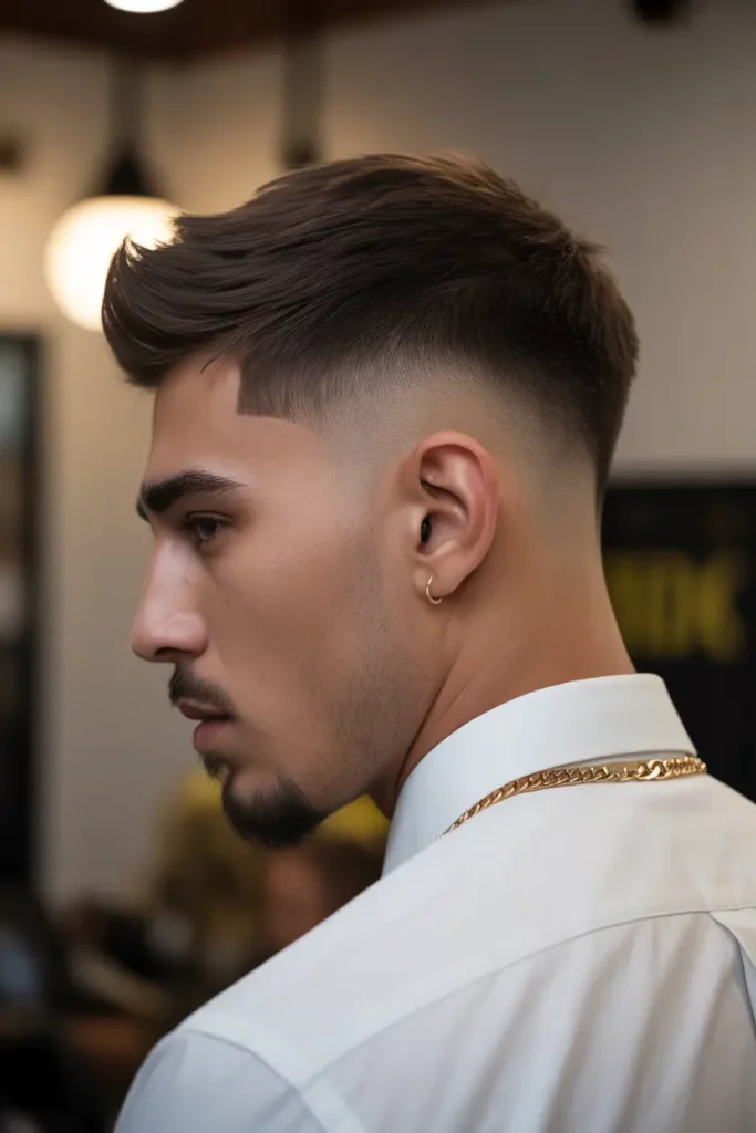 High Skin Fade Mullet with Sharp Edges