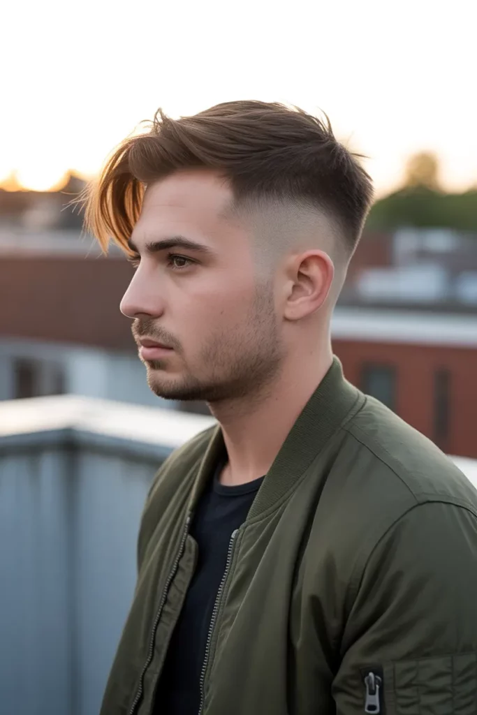High Taper Fade Mullet with Fringe