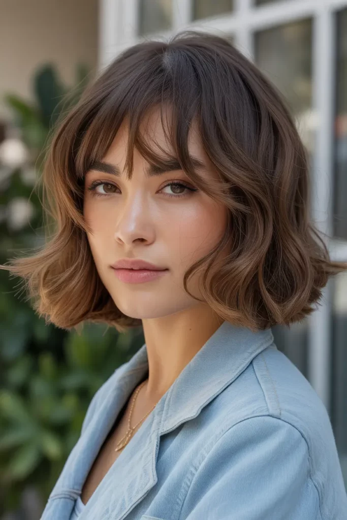 Layered Lob with Wispy Bangs