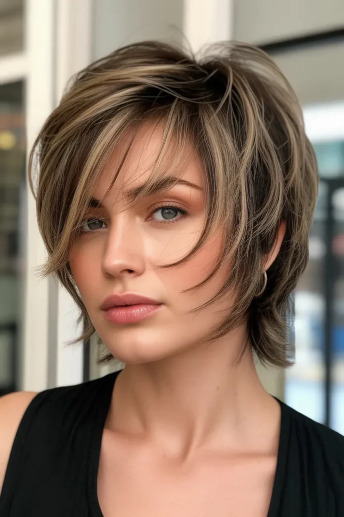Layered Short Shag with Side Bangs