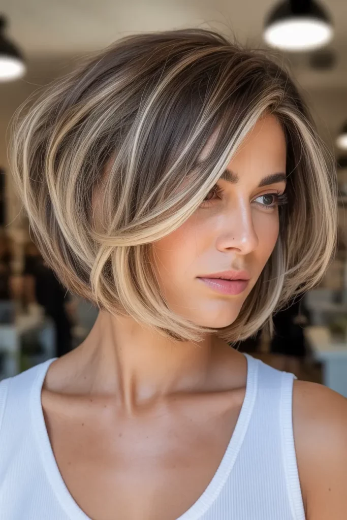 Layered Undercut Bob with Balayage