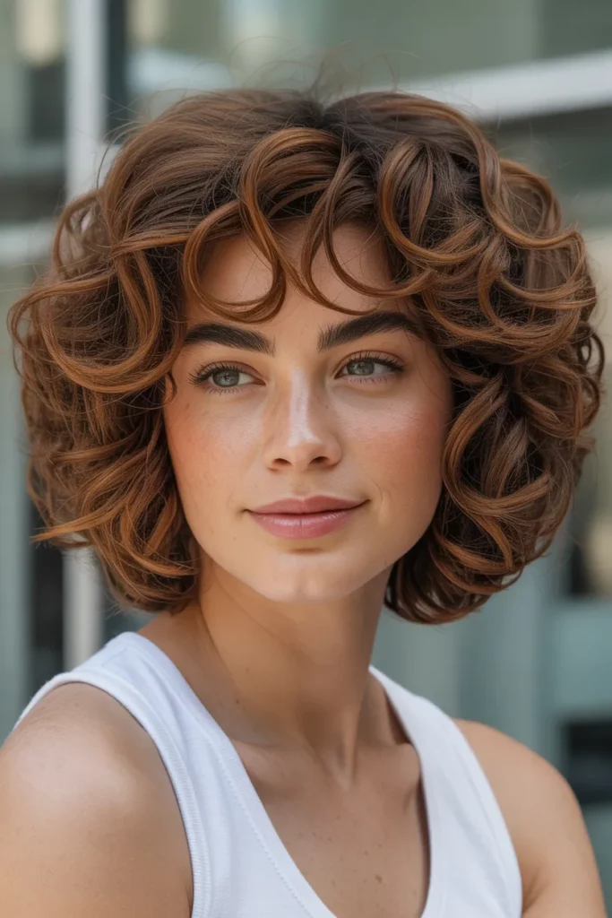 Medium Curly Shag with Volume