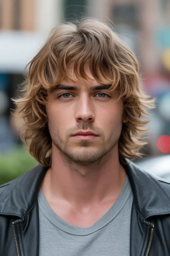 Medium-Length Wolf Cut for Men