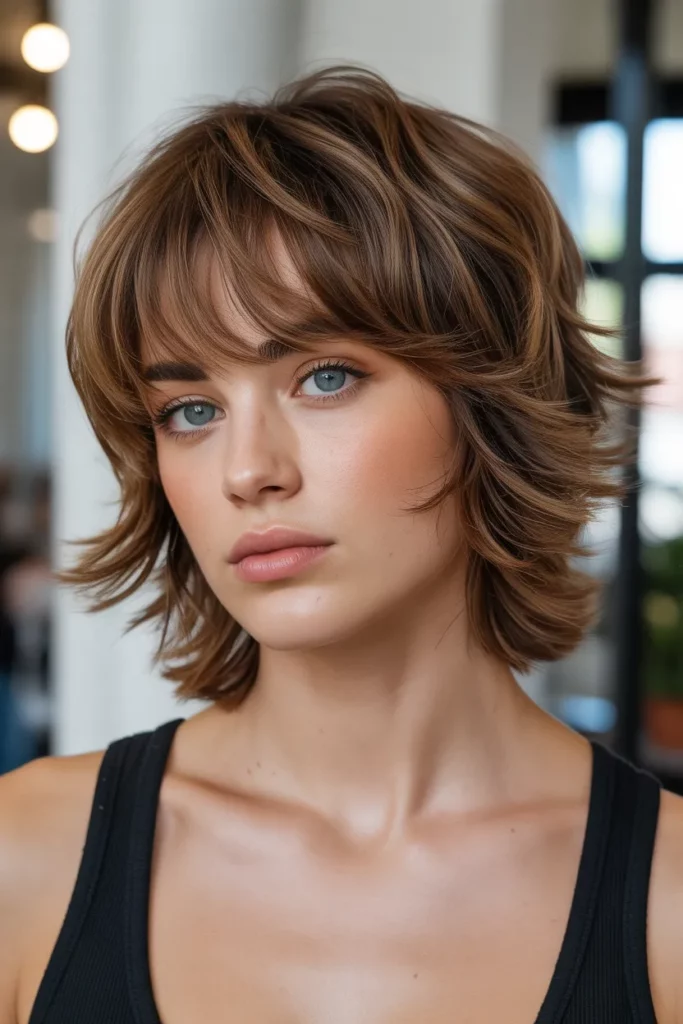 Medium Shag with Layered Bangs