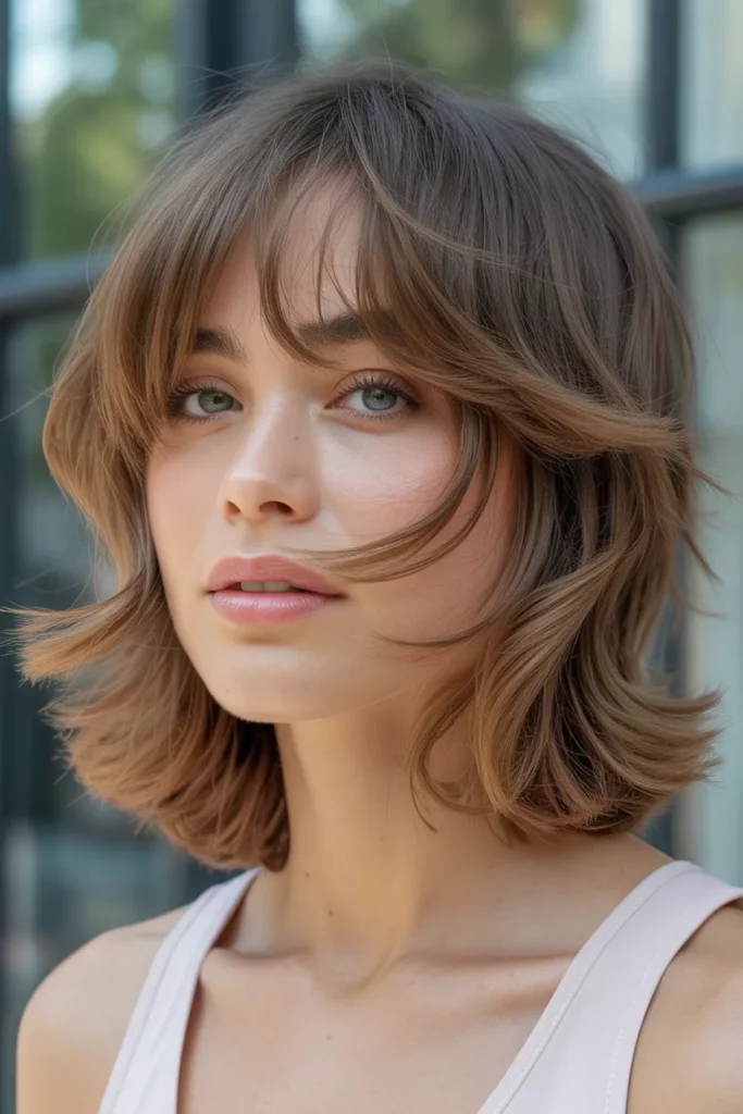 Medium Shag with Wispy Bangs