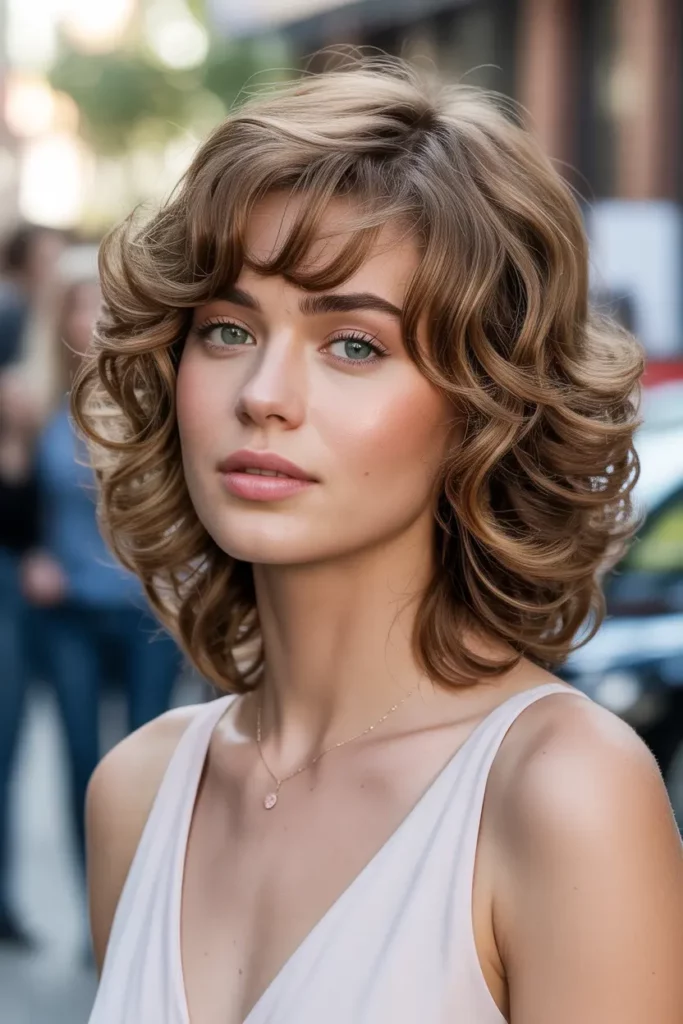 Mid-Length Layers With Curls