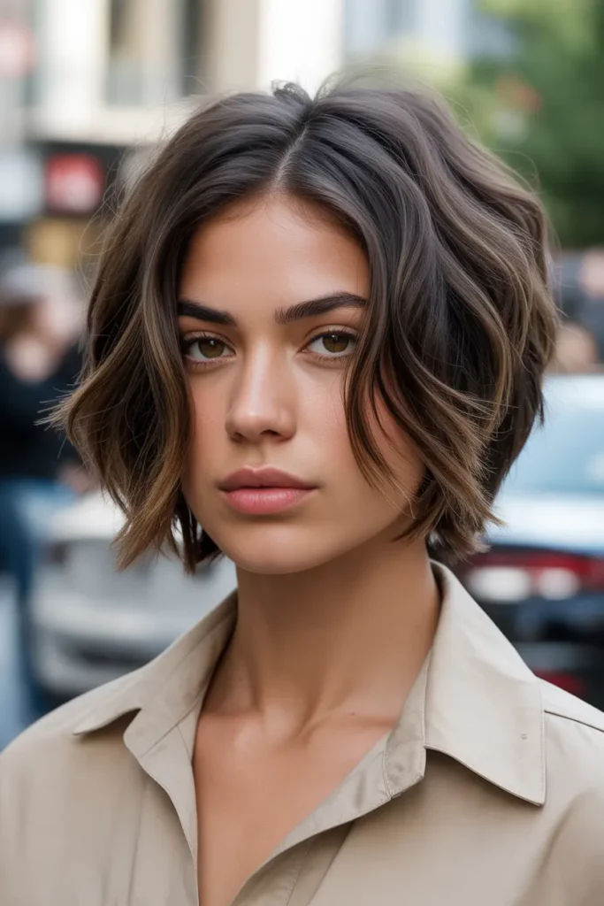 Modern Short Shag with Center Part