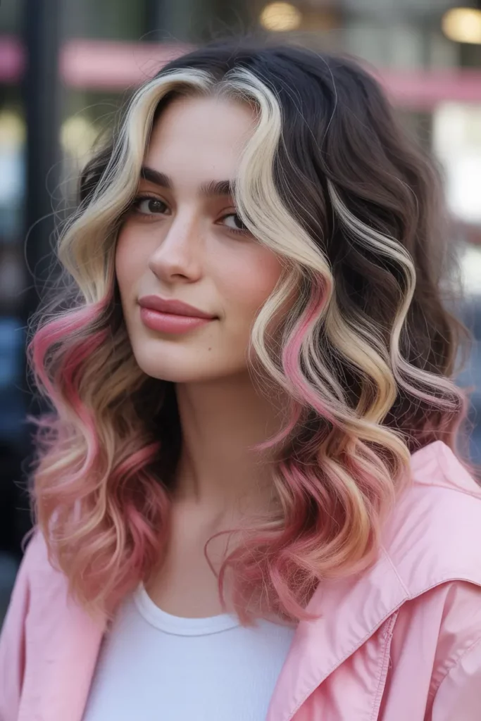 Pink-Tinted Y2K Skunk Hair