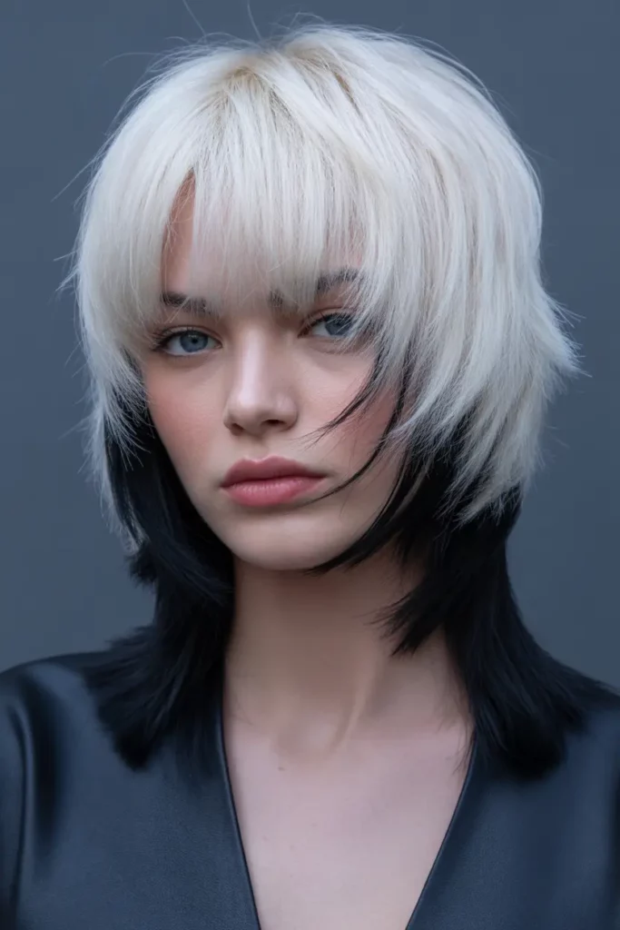 Platinum Y2K Skunk Hair with Dark Underlayers