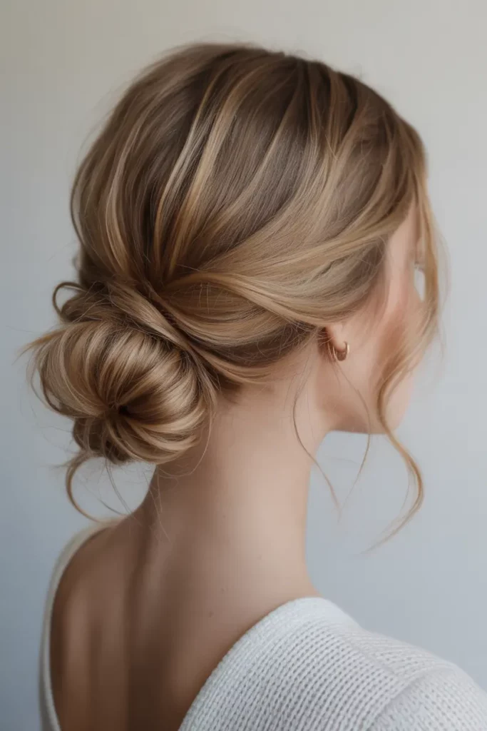 Romantic Messy Bun with Tendrils