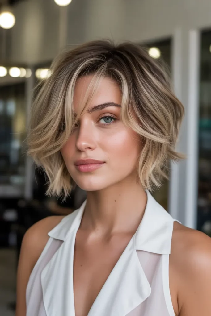 Shaggy Bob with Feathered Ends