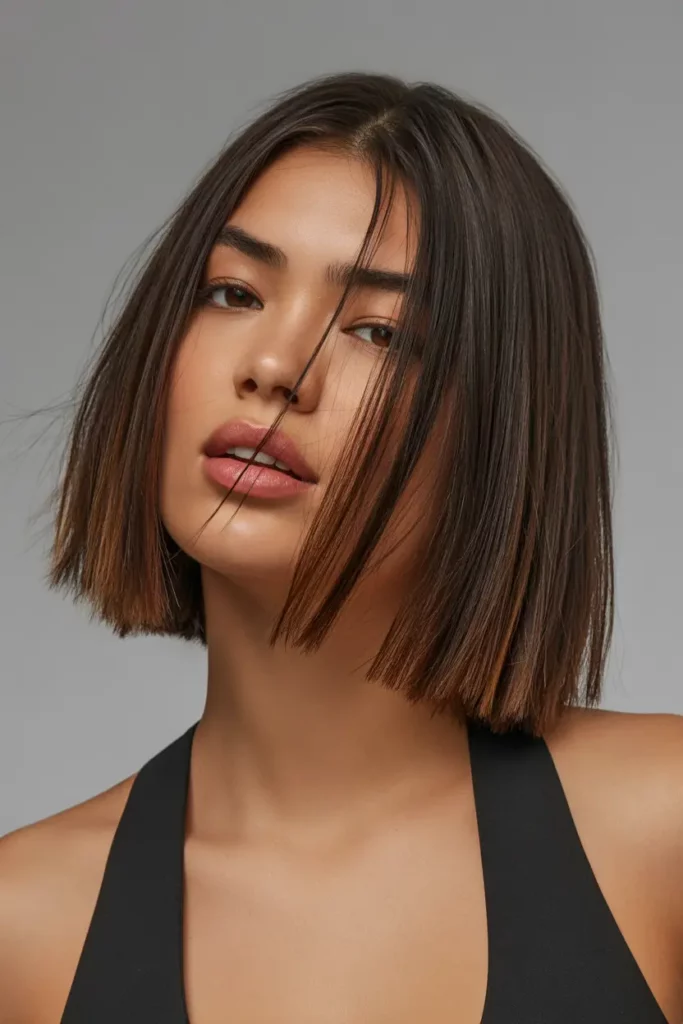 Shaggy Lob with Blunt Ends