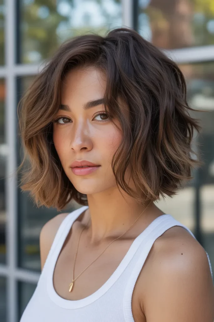 Shaggy Lob with Choppy Ends
