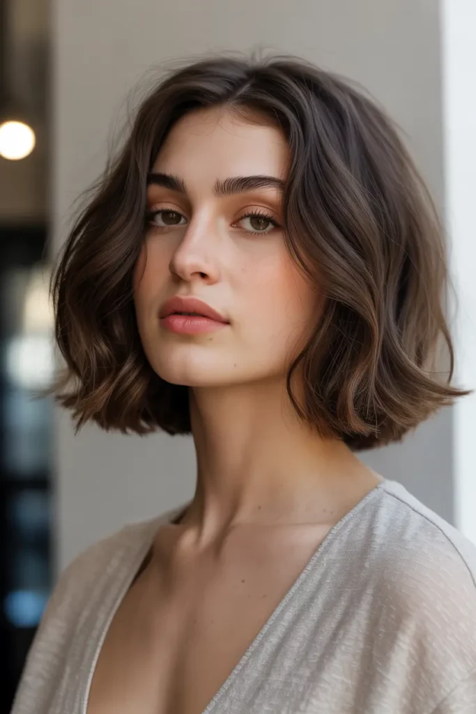 Shaggy Lob with Subtle Waves