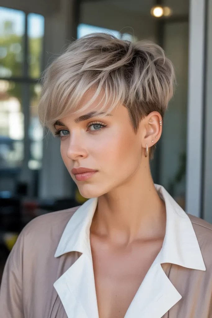Shaggy Pixie with Tapered Sides