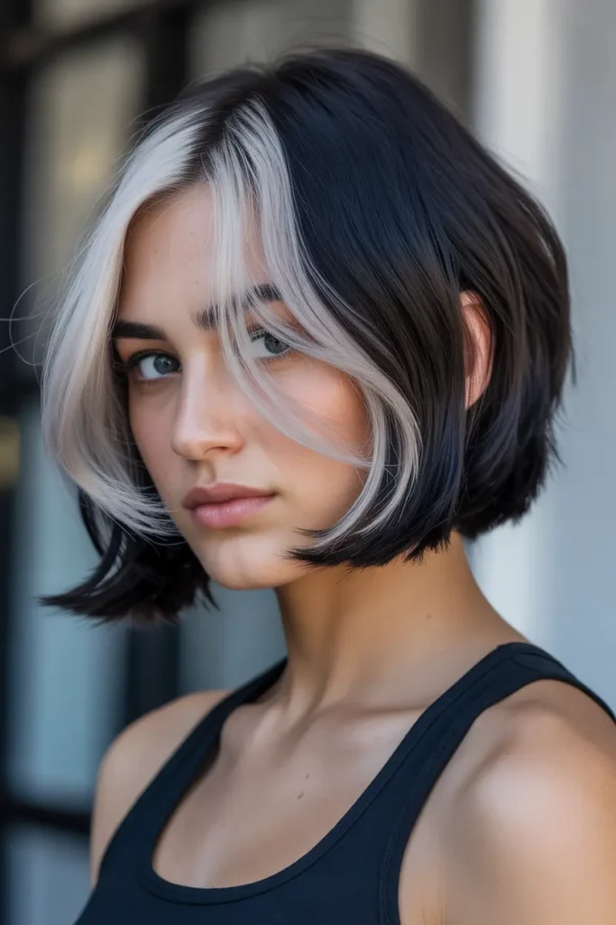 Short Bob Y2K Skunk Hair