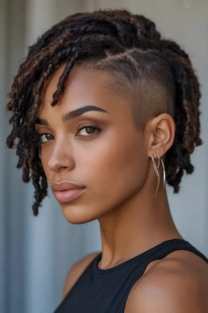 Short Locs with Side Shave