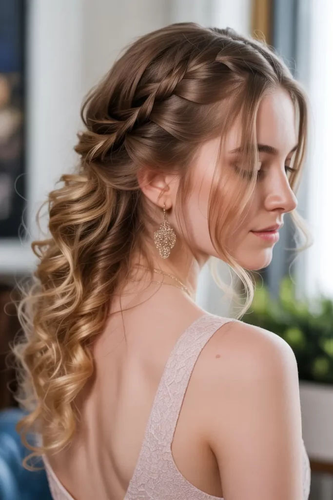 Side Braid with Curls